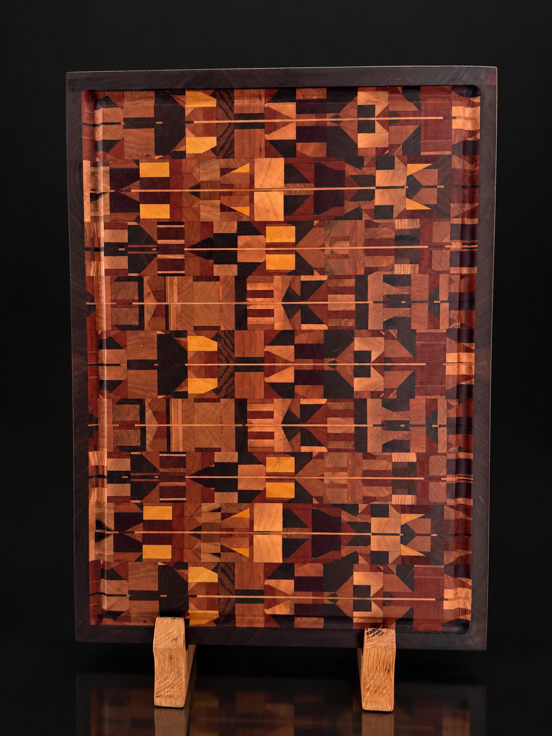 Chaos 1 end-grain board, natural hardwood color