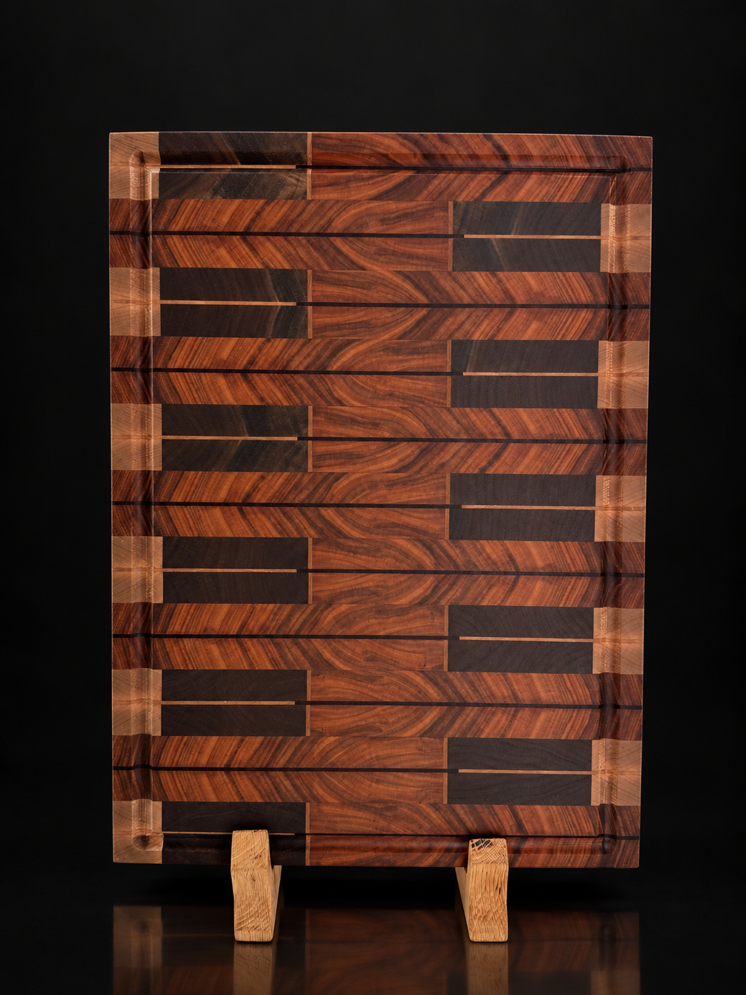 Syncopation end-grain board, natural hardwood color