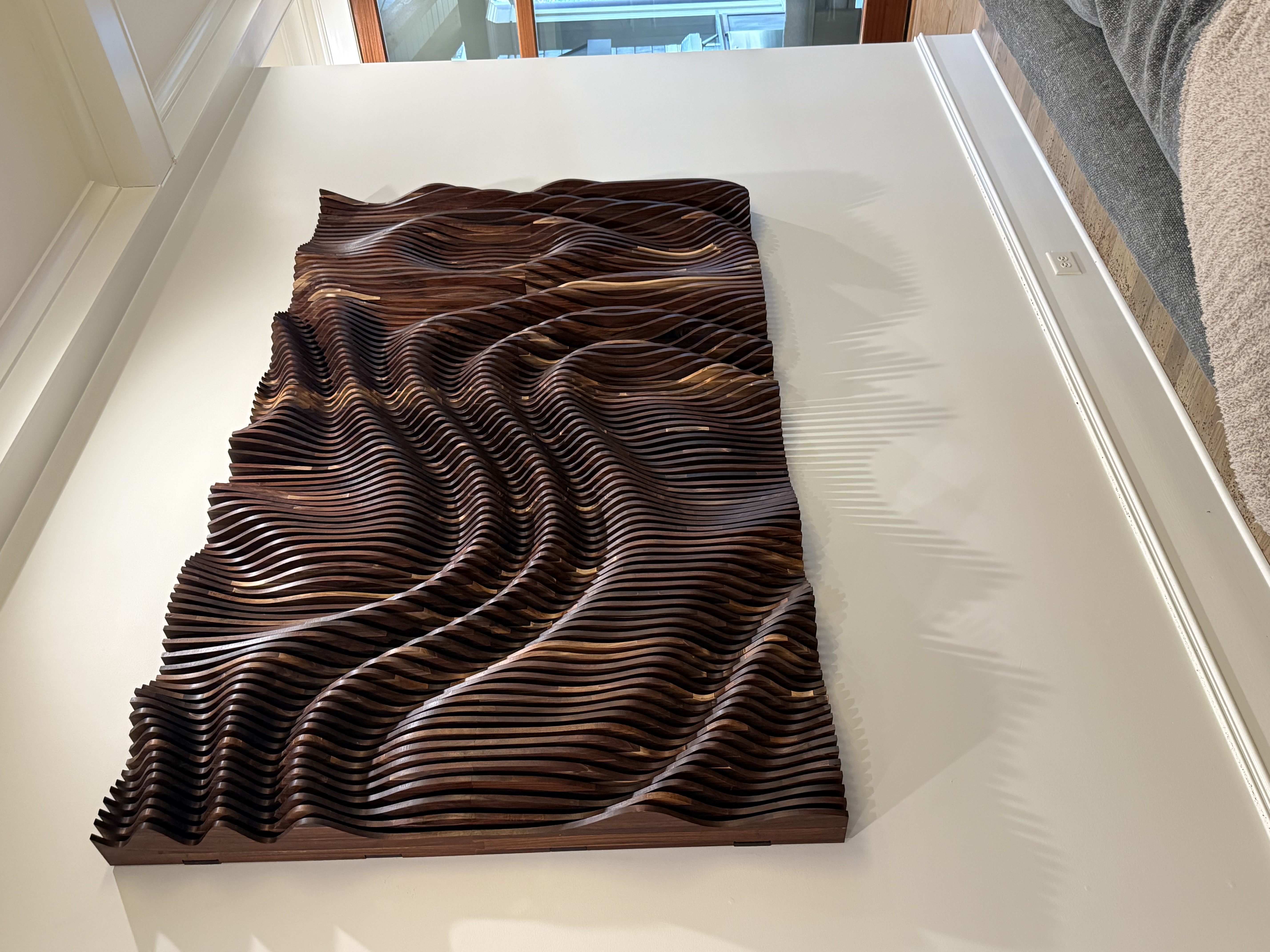 Woven Current — Sculptural Walnut Wall Art 66” × 35.5” | Solid Live-Edge Walnut 3