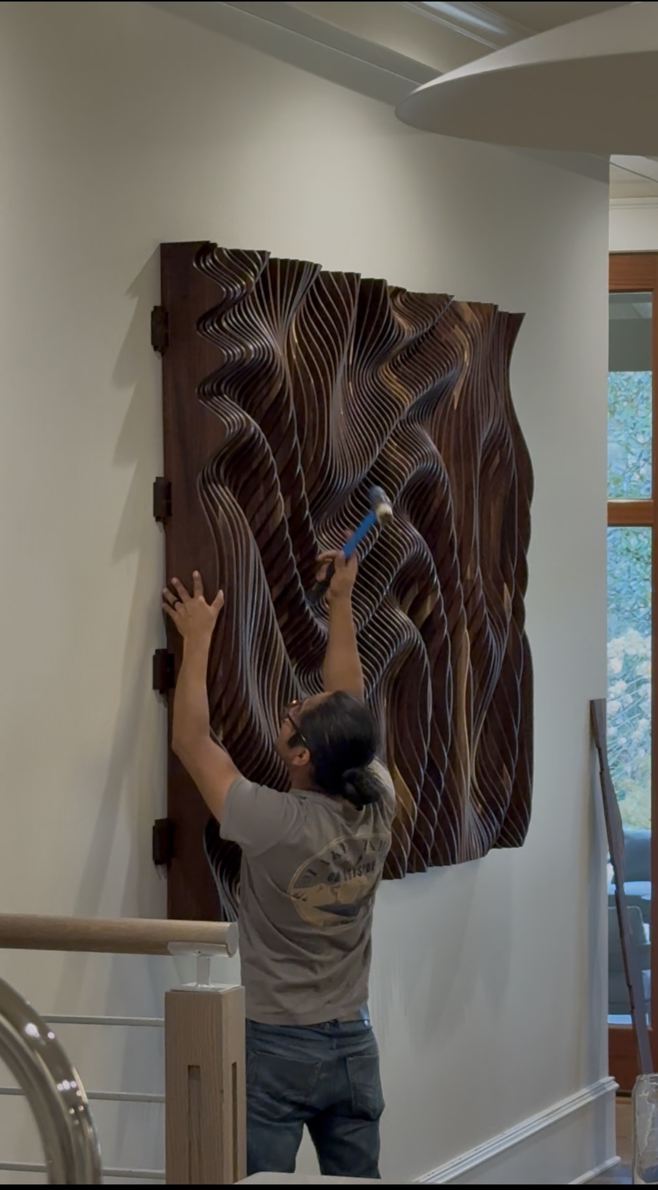 Woven Current — Sculptural Walnut Wall Art 66” × 35.5” | Solid Live-Edge Walnut 4