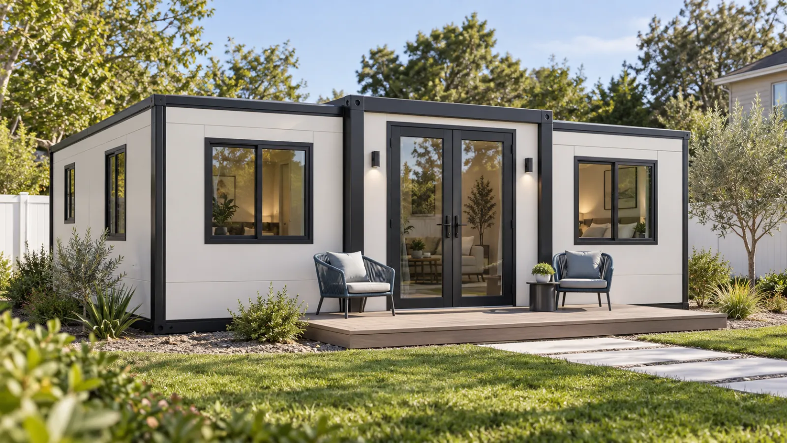 Modern single-level ADU with a welcoming front deck