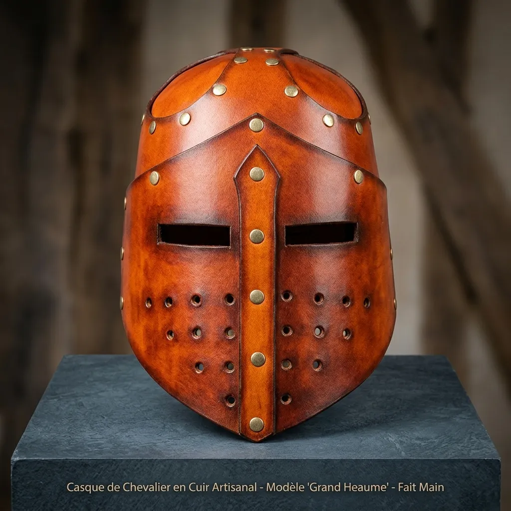 Casque de Chevalier en Cuir « Grand Heaume »