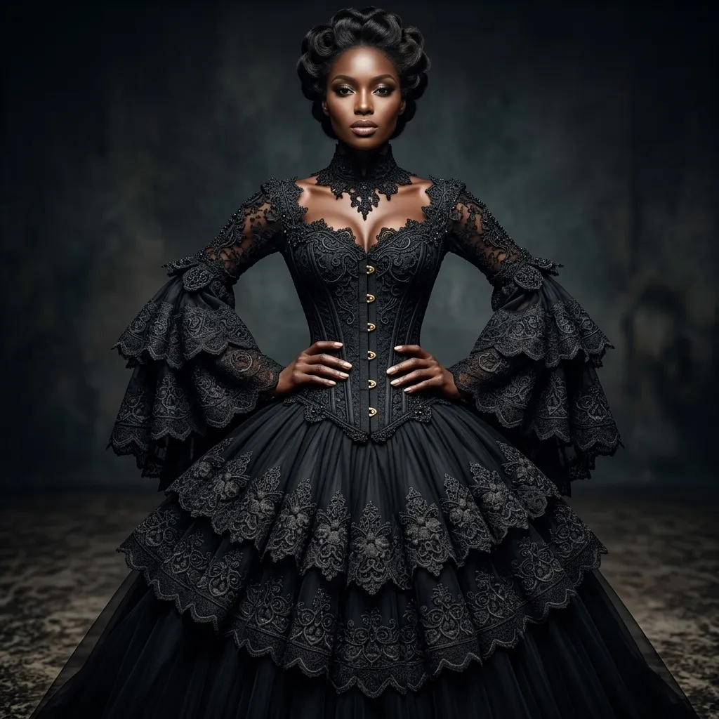 Robe de Cour « Nuit de Dentelle »