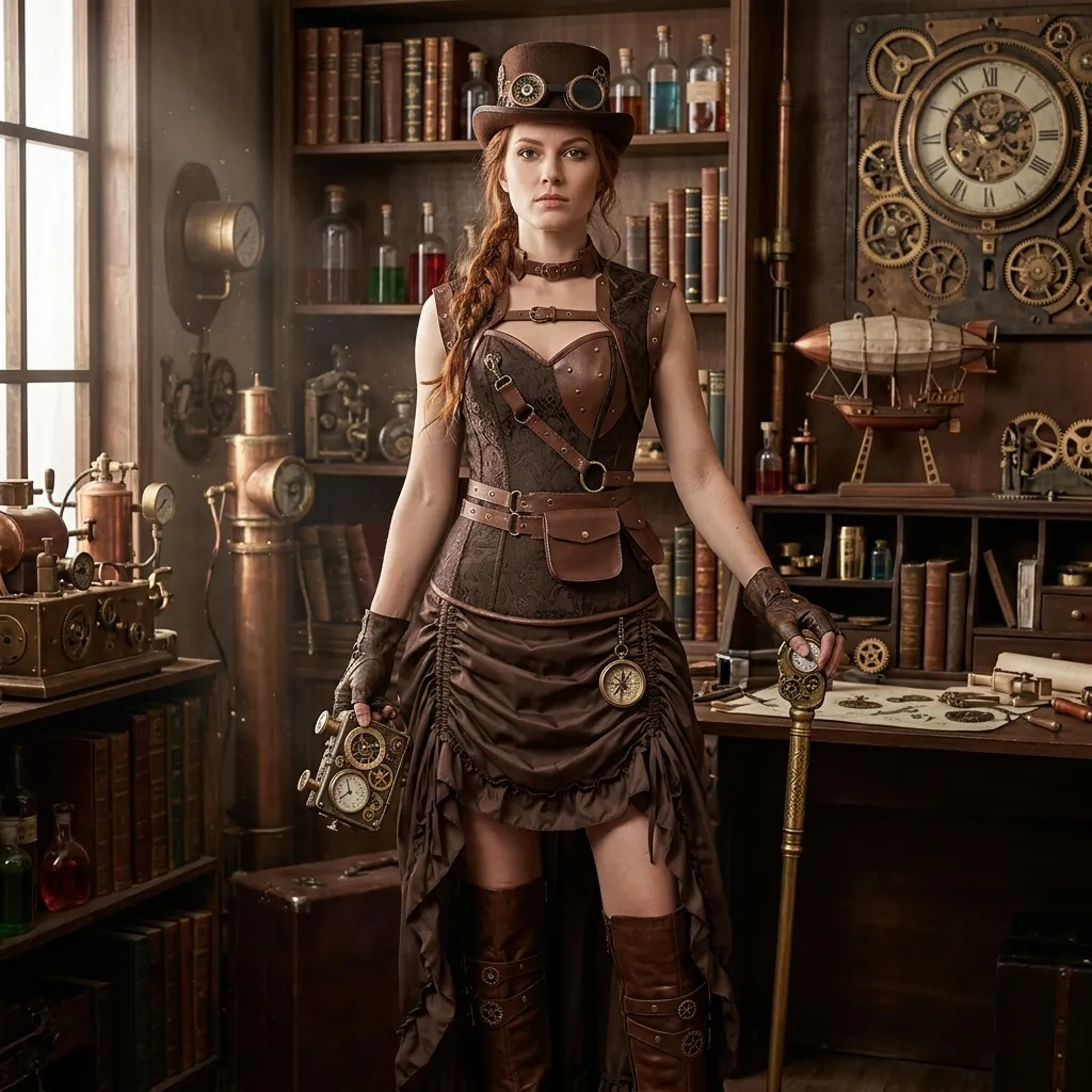 Ensemble Corset d'Artificière en Cuir