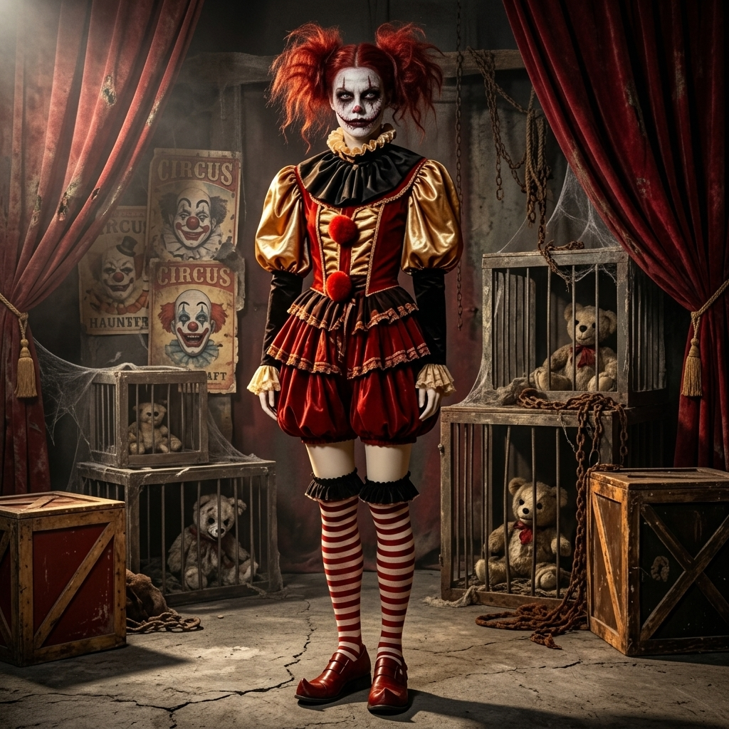Gothic Dark Circus Clown Costume