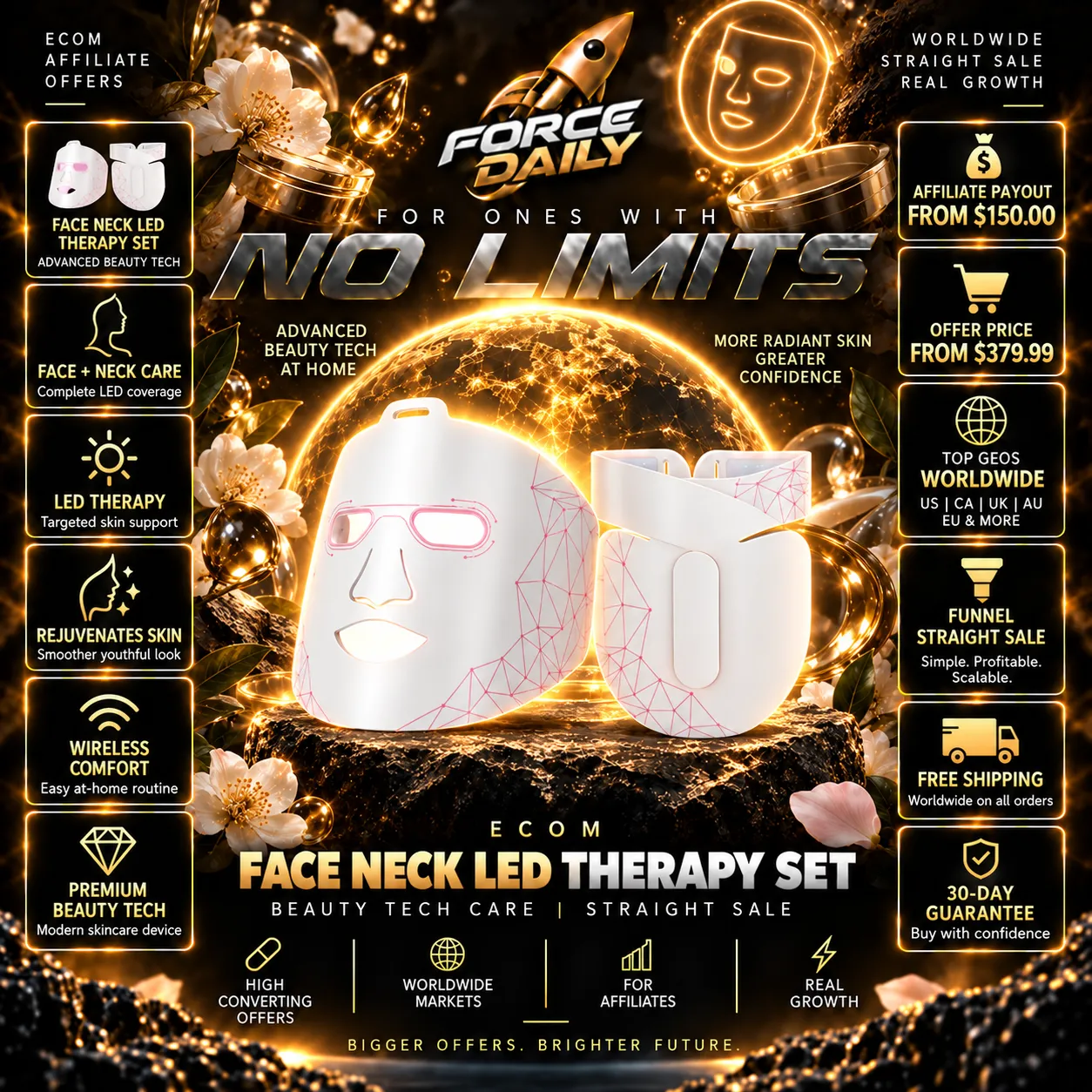 Face Neck LED Therapy Set