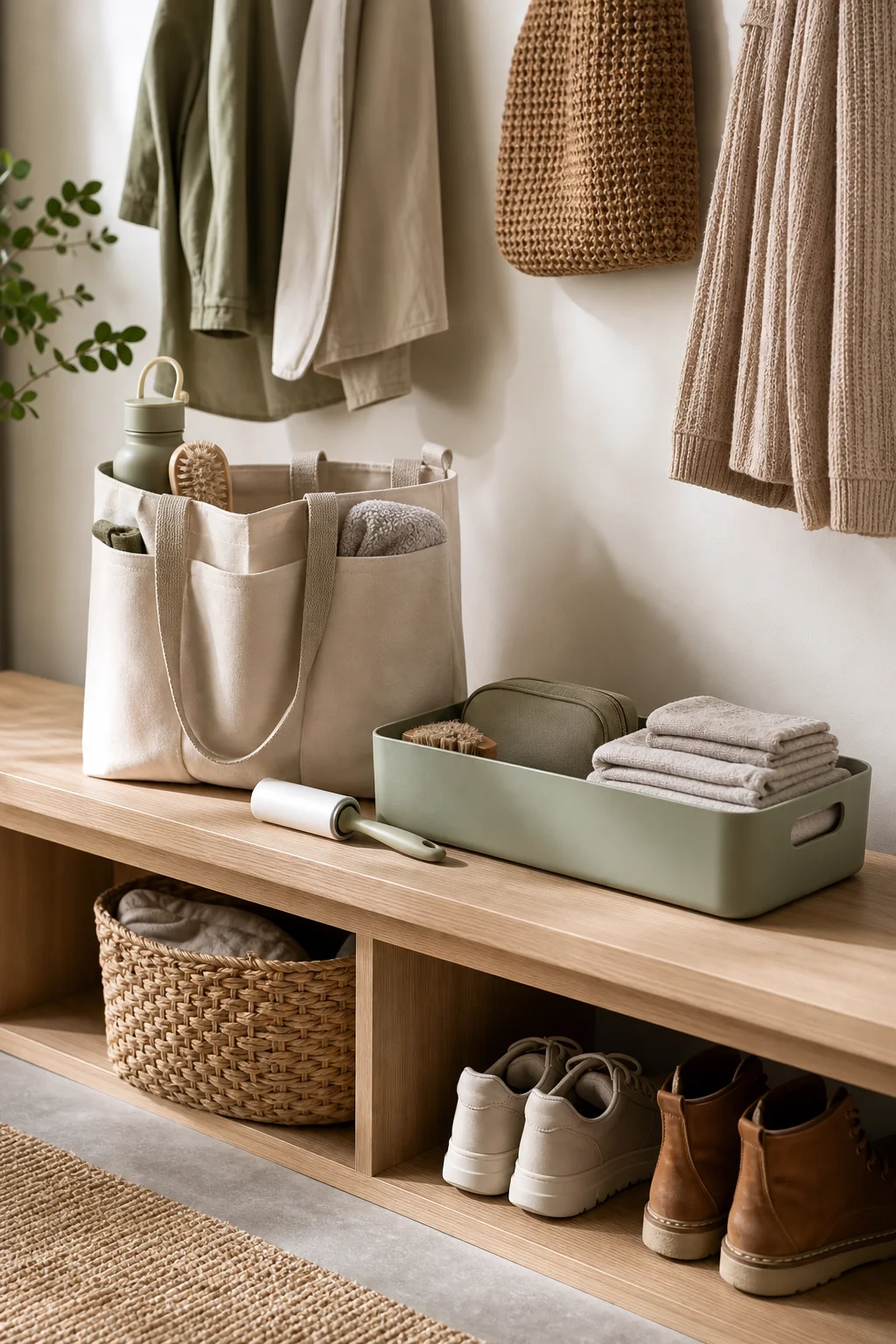 Calm, organized entryway essentials