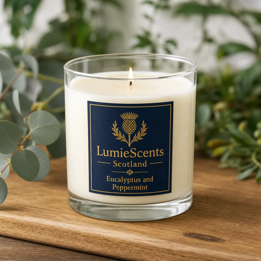 Eucalyptus and Peppermint — Scottish soy candle by Carnation House, Hamilton