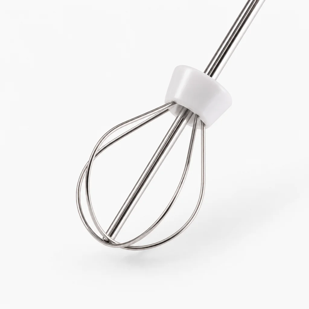 Close-up of the stainless steel balloon whisking head