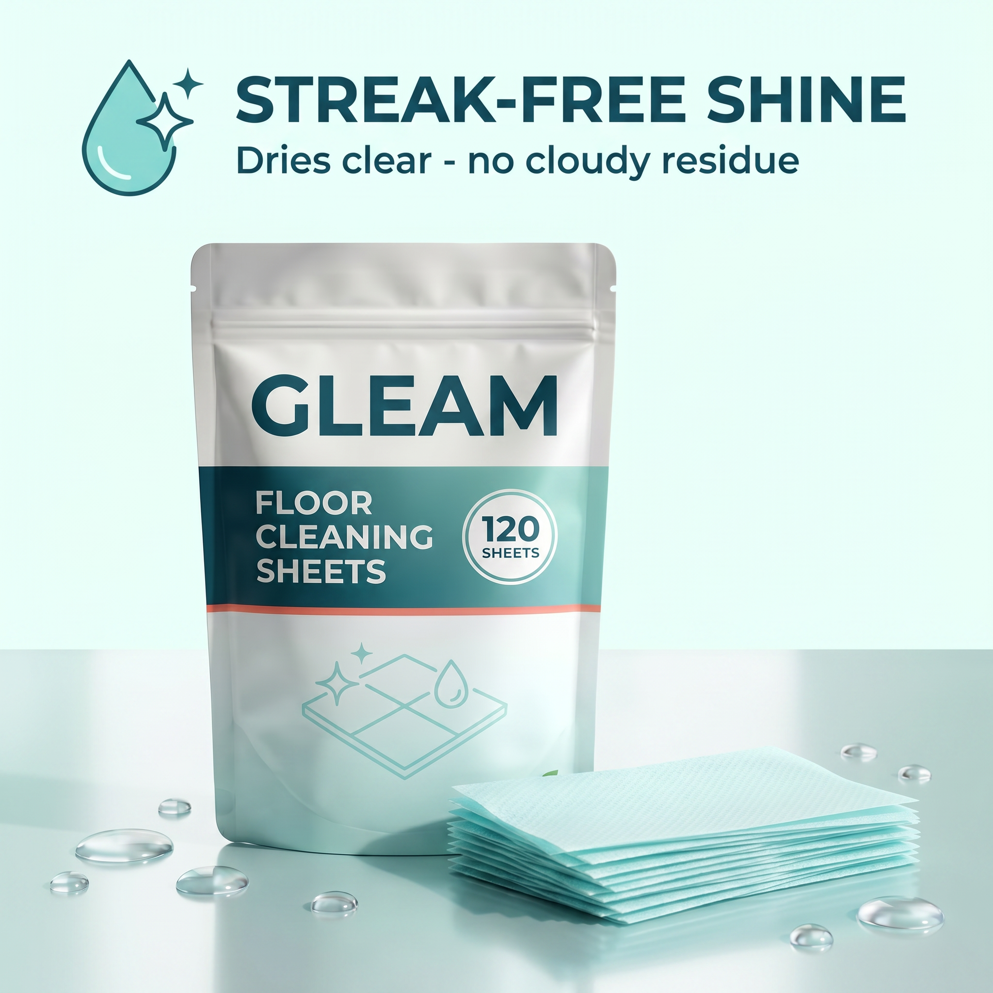 GLEAM Floor Cleaning Sheets — Streak-Free, Plastic-Free Mopping 3
