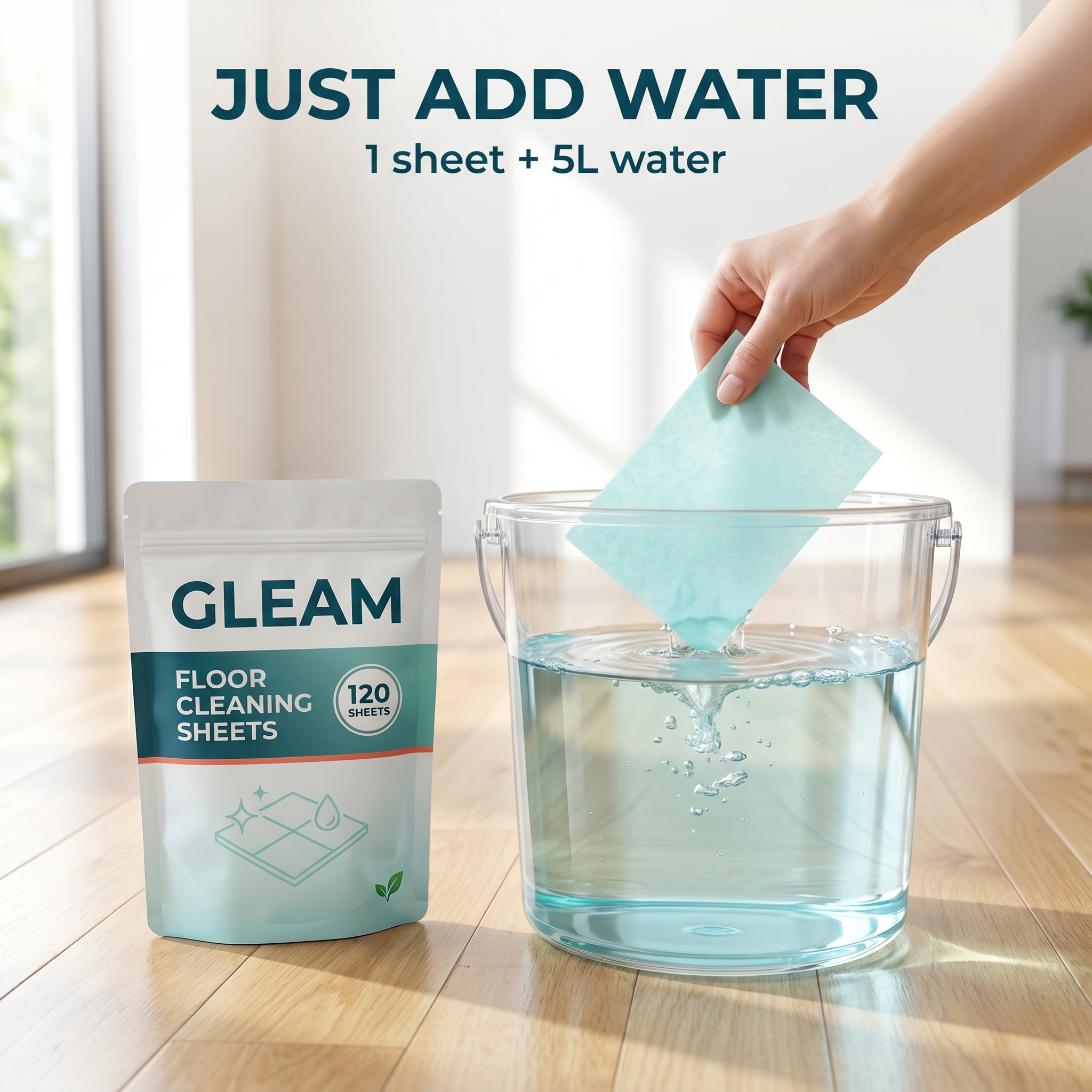GLEAM Floor Cleaning Sheets — Streak-Free, Plastic-Free Mopping 4