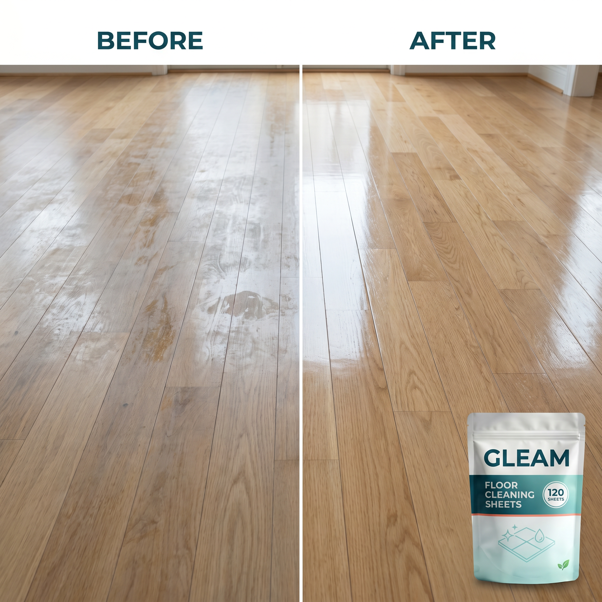 GLEAM Floor Cleaning Sheets — Streak-Free, Plastic-Free Mopping 8