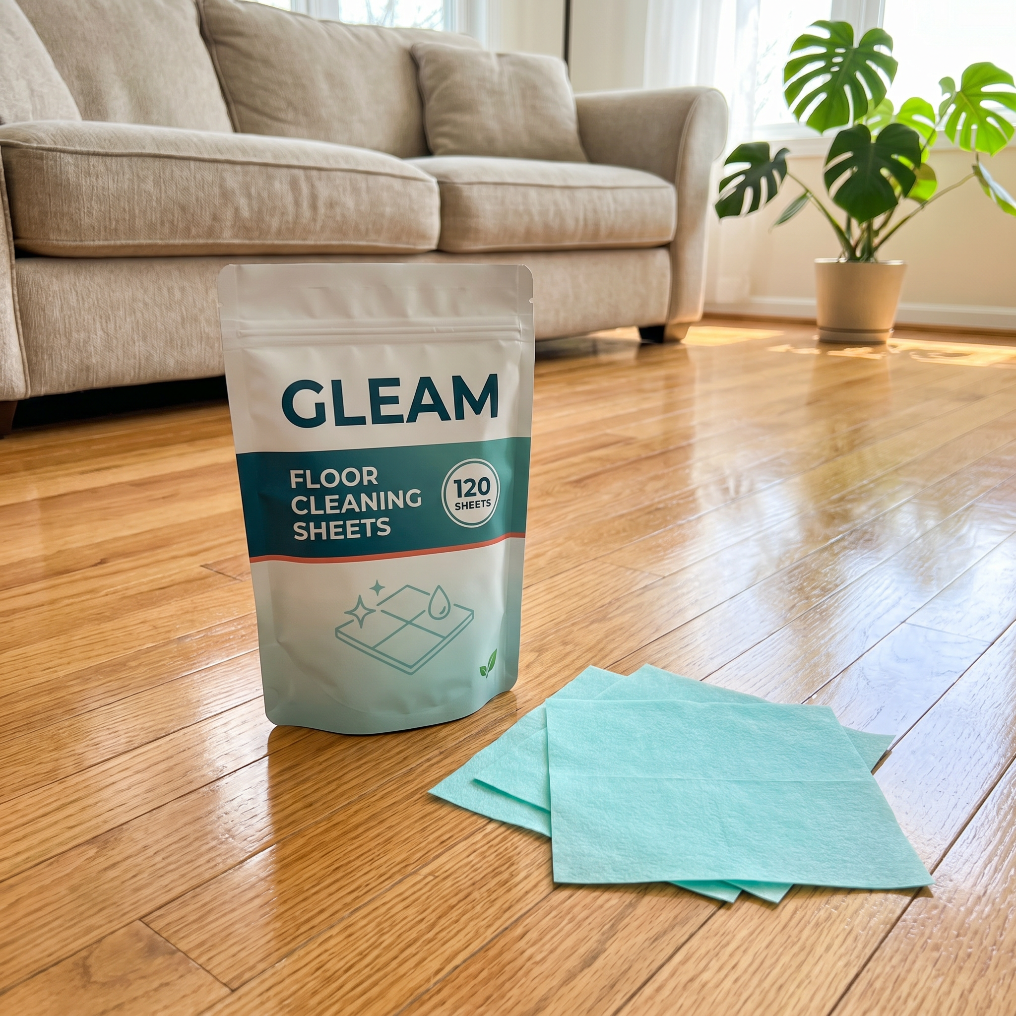 GLEAM Floor Cleaning Sheets — Streak-Free, Plastic-Free Mopping 9