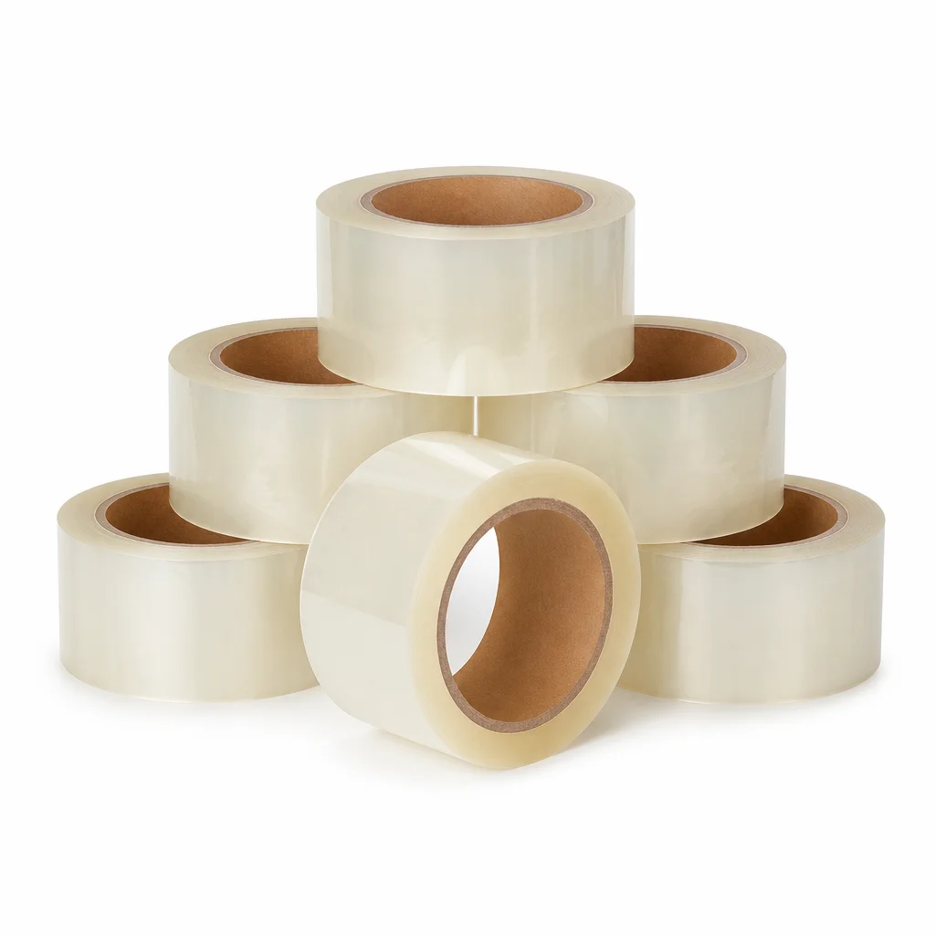 Six rolls of clear packing tape