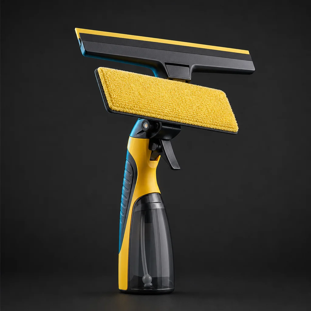 GlideClean 3-in-1 Raam- & Spiegeltrekker met Spray