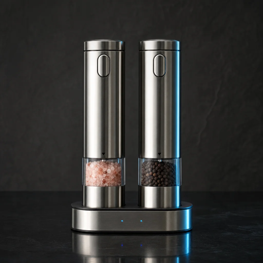 SpiceDuo Elektrische Zout- & Pepermolenset met Oplaadbasis