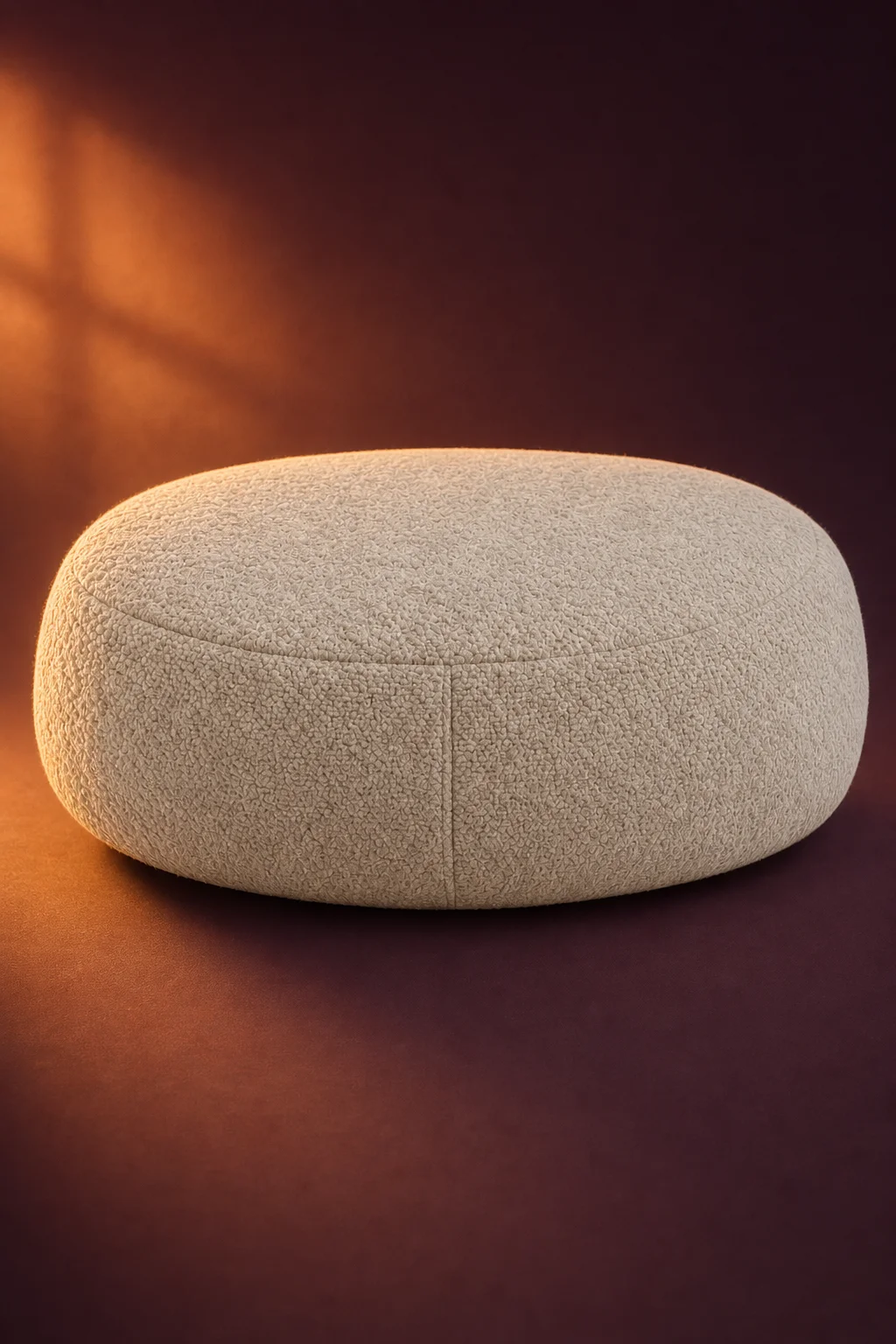 the ommfy meditation cushion, resting in a plum dusk