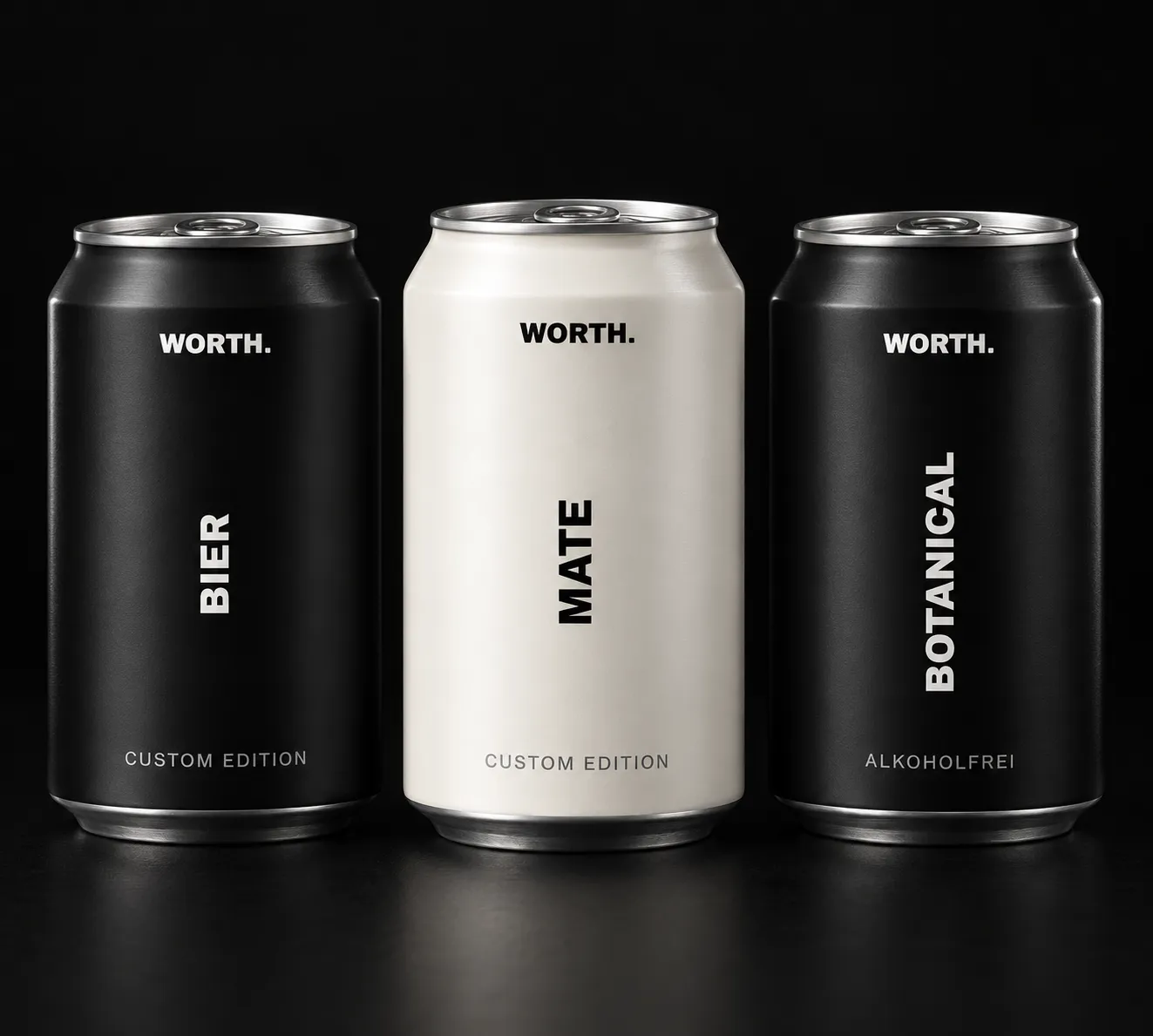 WORTH. Dosen - Bier, Mate und Botanical, personalisierbares Design