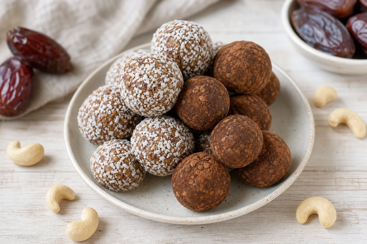 Cocoa Coconut Cashew Energy Bites