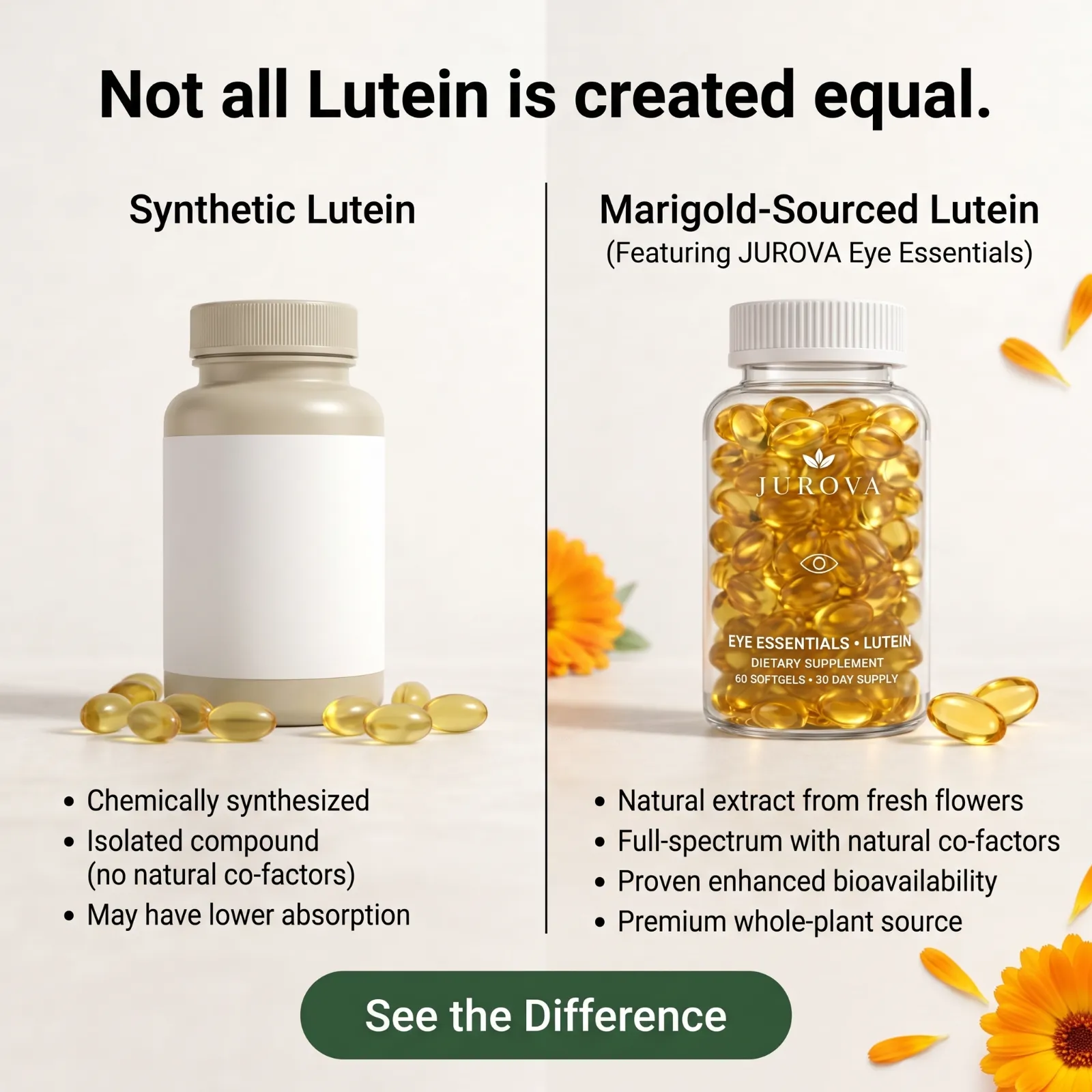 Marigold-sourced lutein compared with synthetic lutein