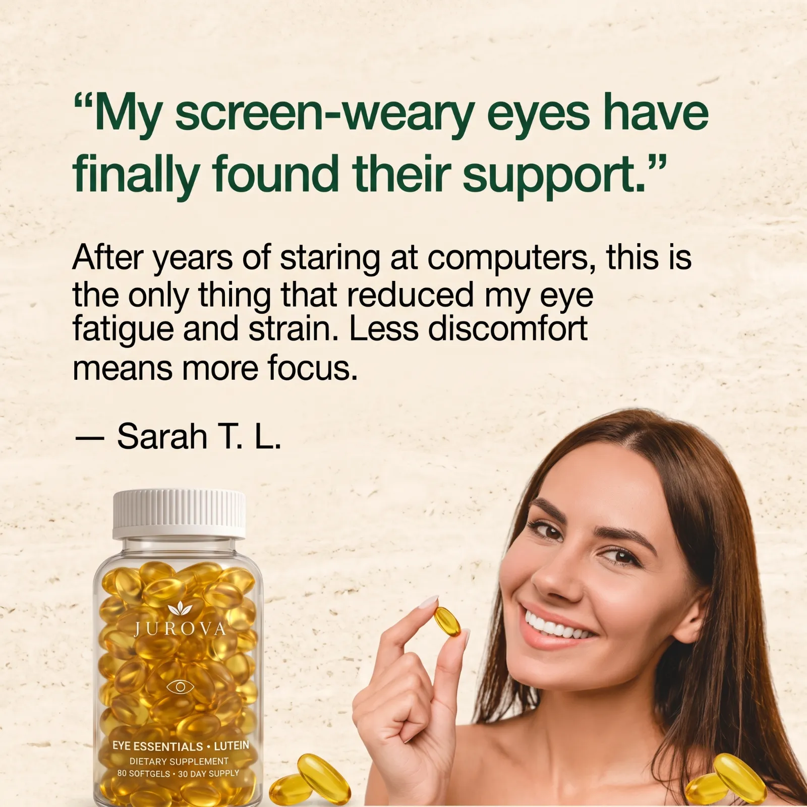 Customer review of Jurova Lutein Softgels from Sarah T. L.