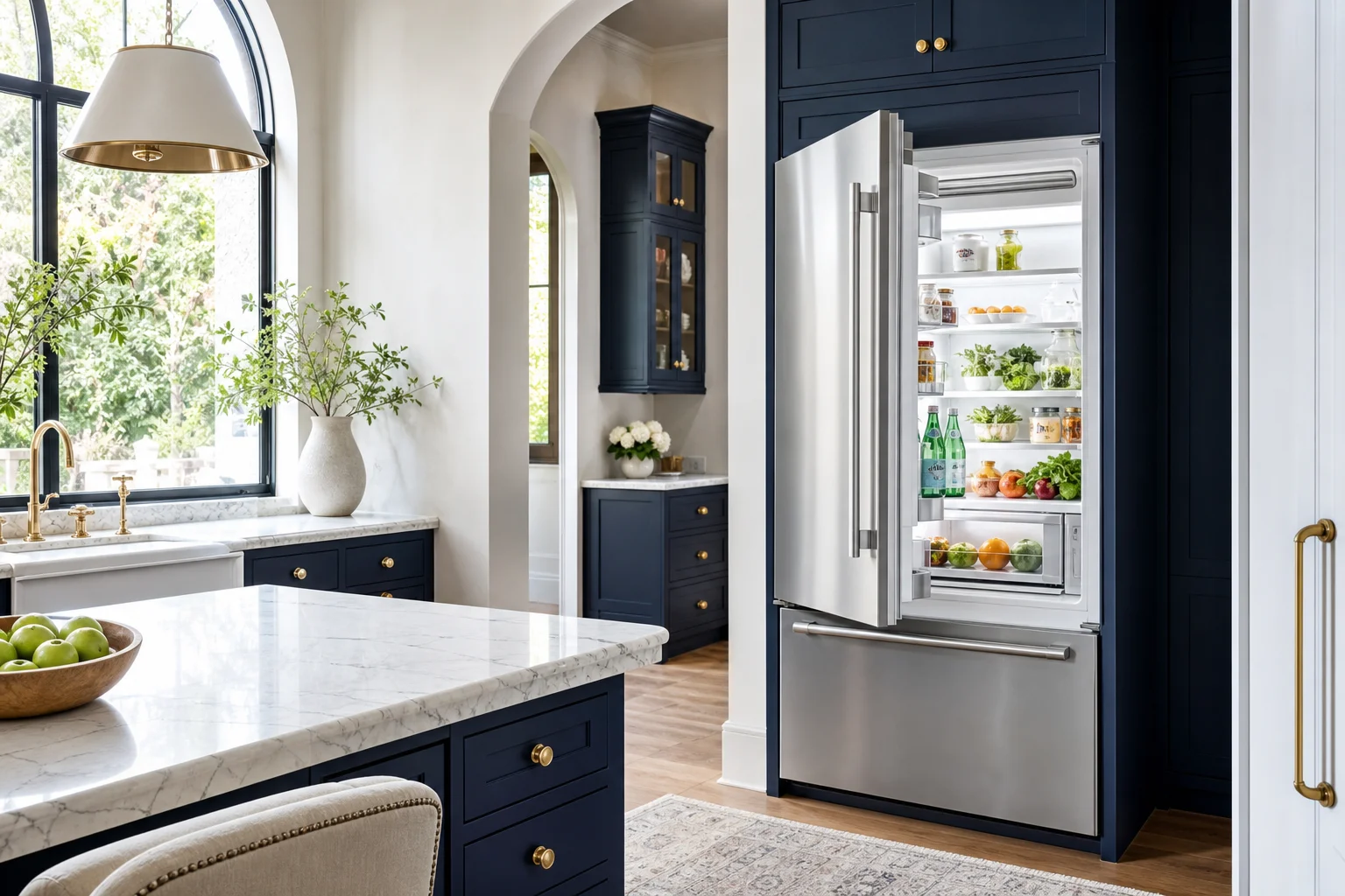 Refrigerators in a luxury kitchen setting