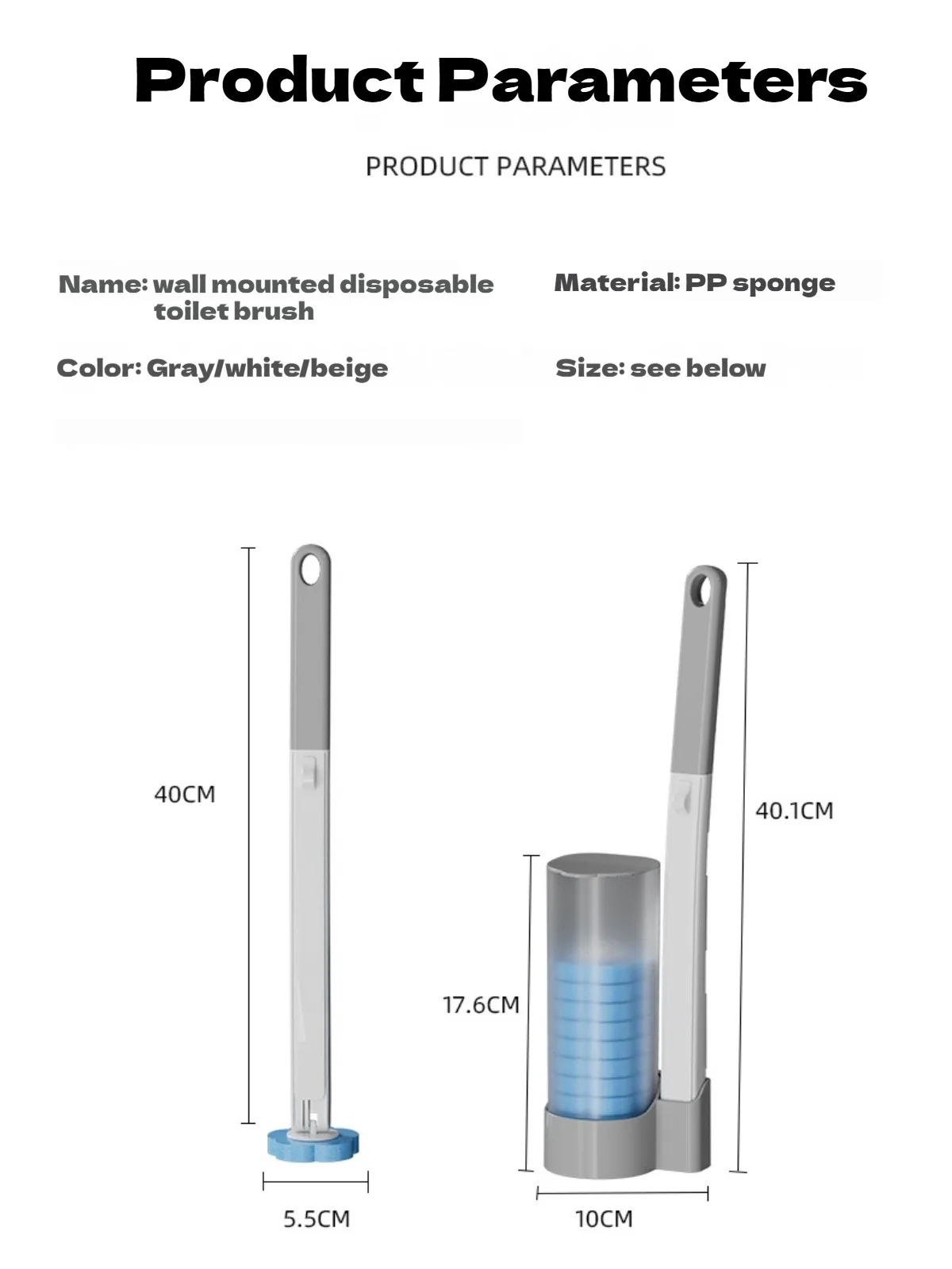Wall-Mounted Disposable Toilet Brush, photo 6