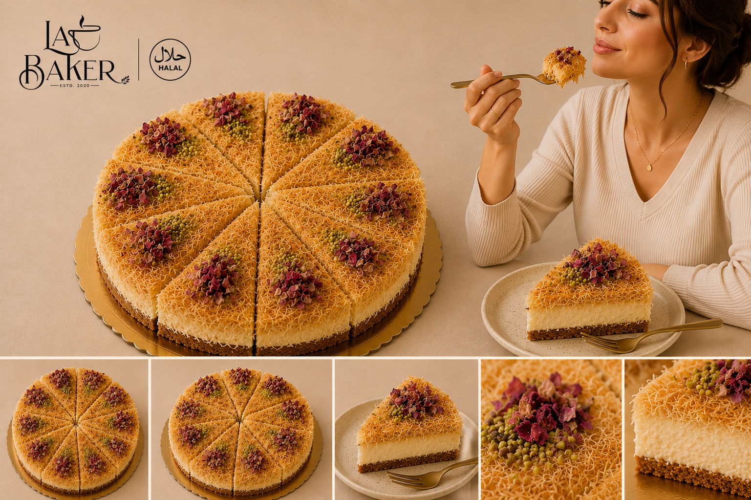 Kunafa Cheesecake (10 sliced)