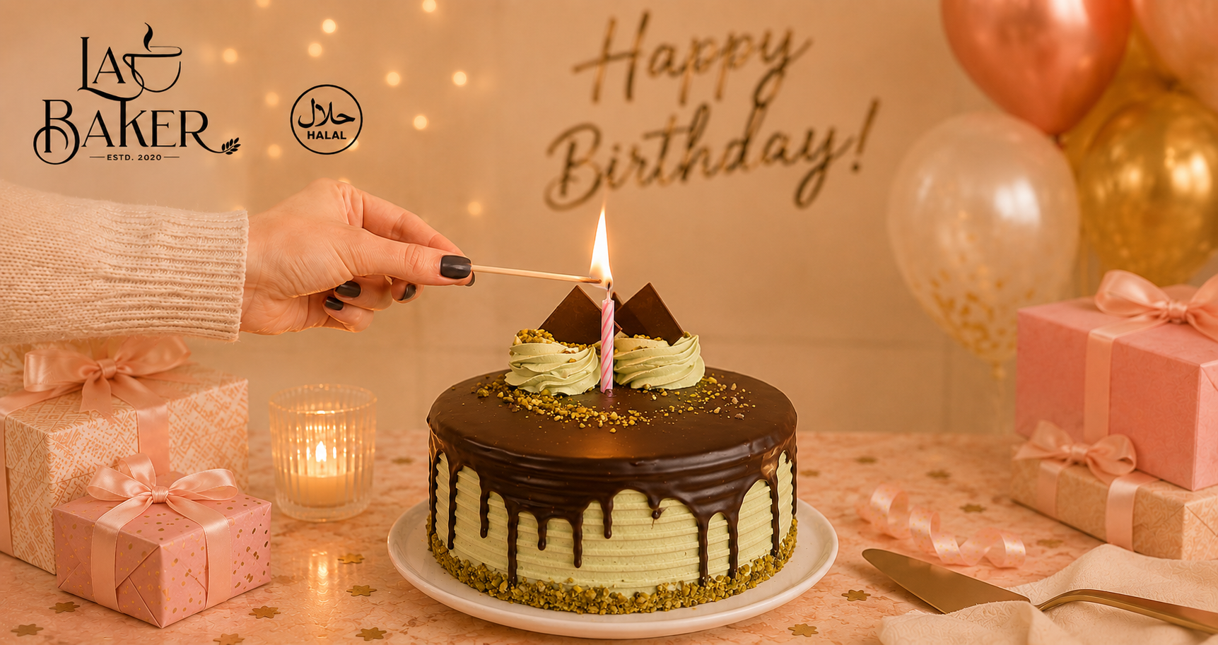 Pistachio Chocolate cake 6"