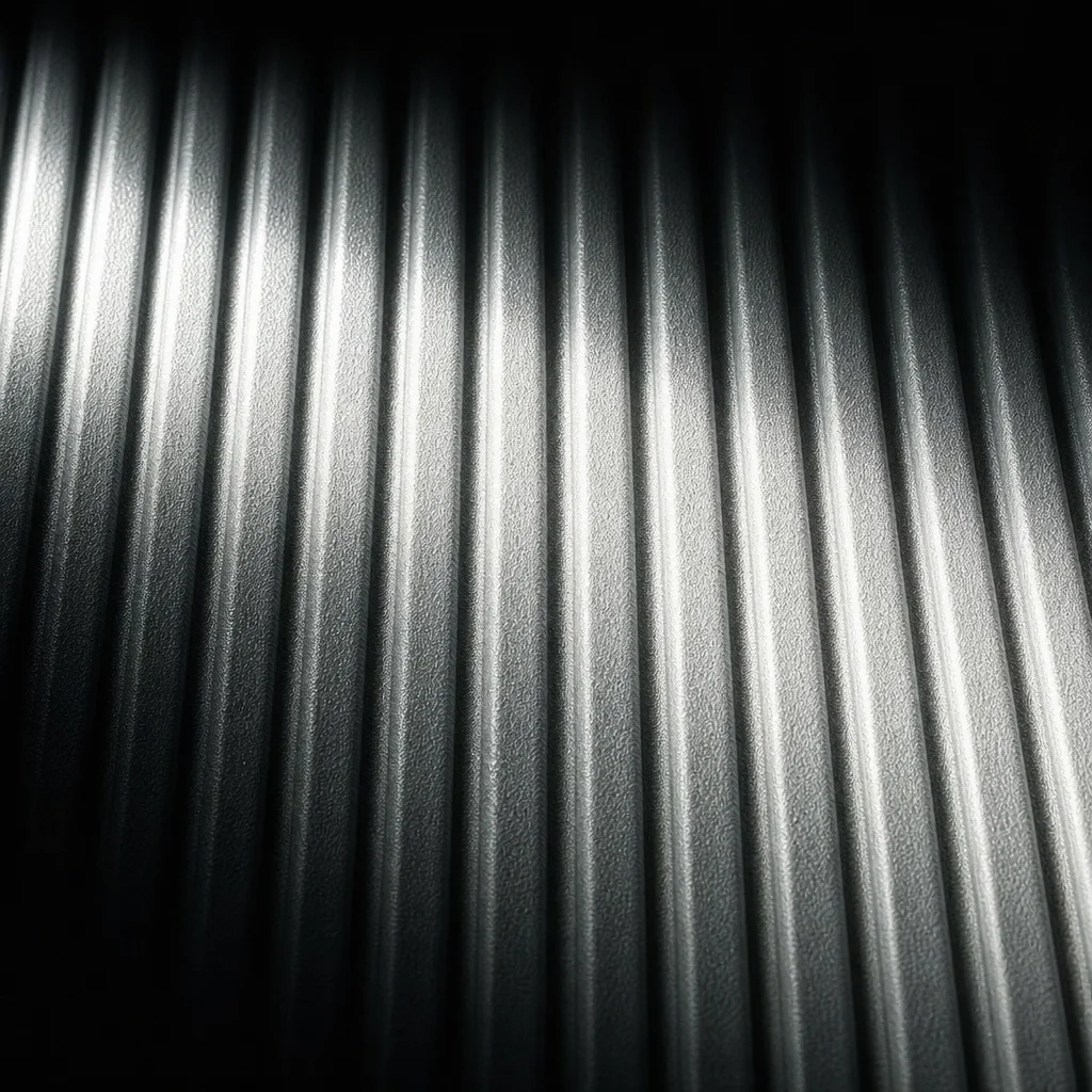 Light moving across the ribbed hardshell surface