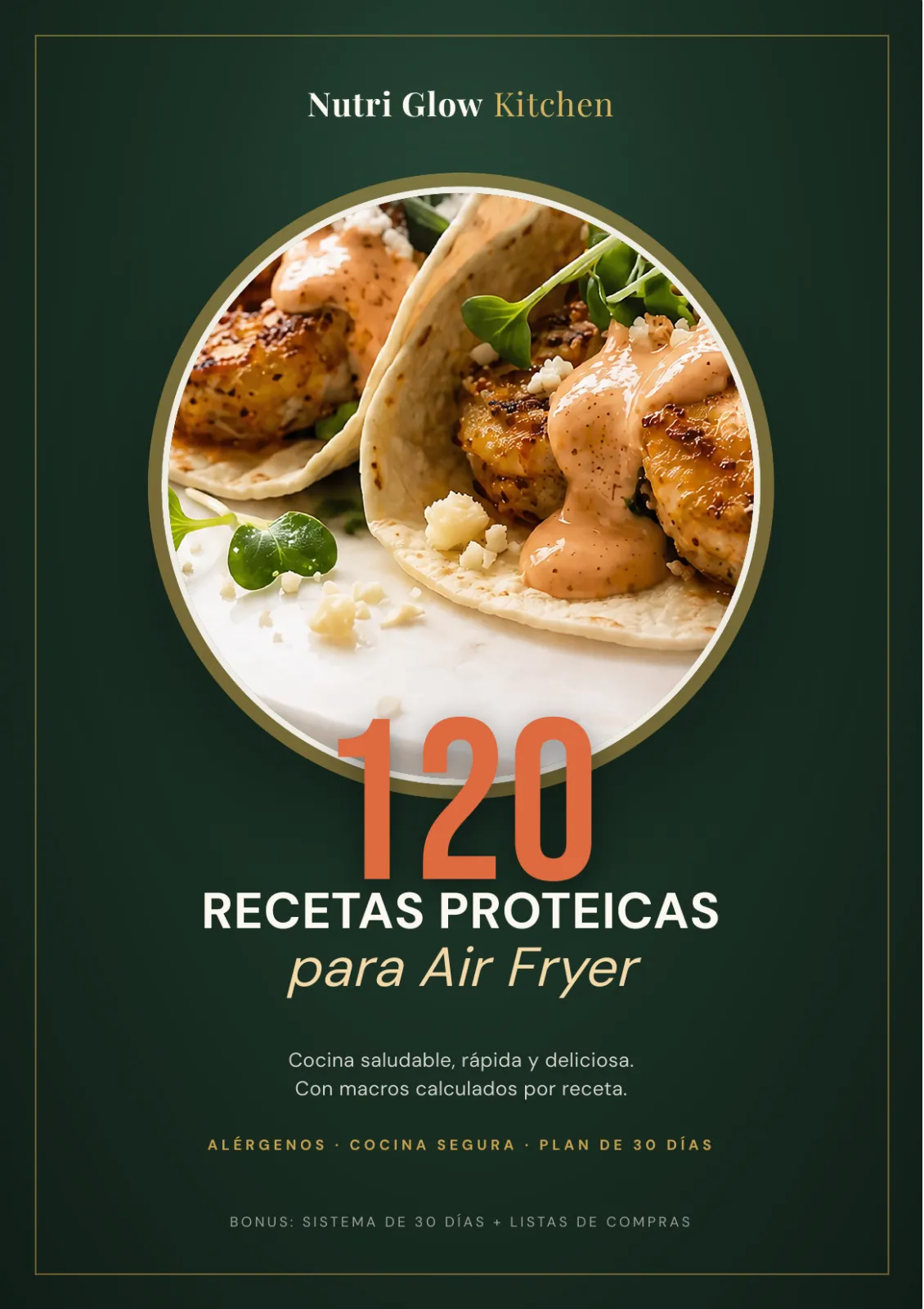 Portada del recetario Air Fryer Proteica: 120 recetas proteicas para Air Fryer