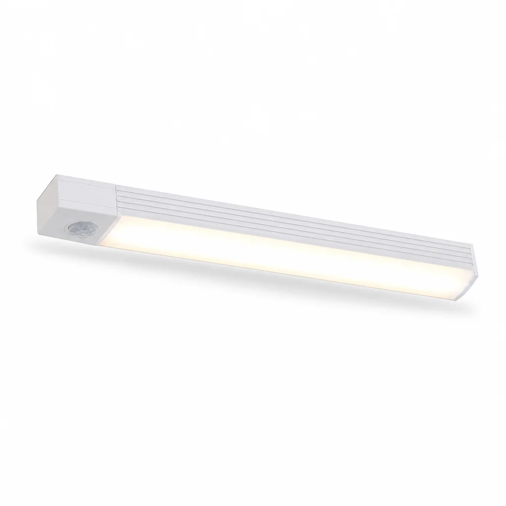 Rechargeable white LED light bar on a clean background; shown as a product reference, not to scale