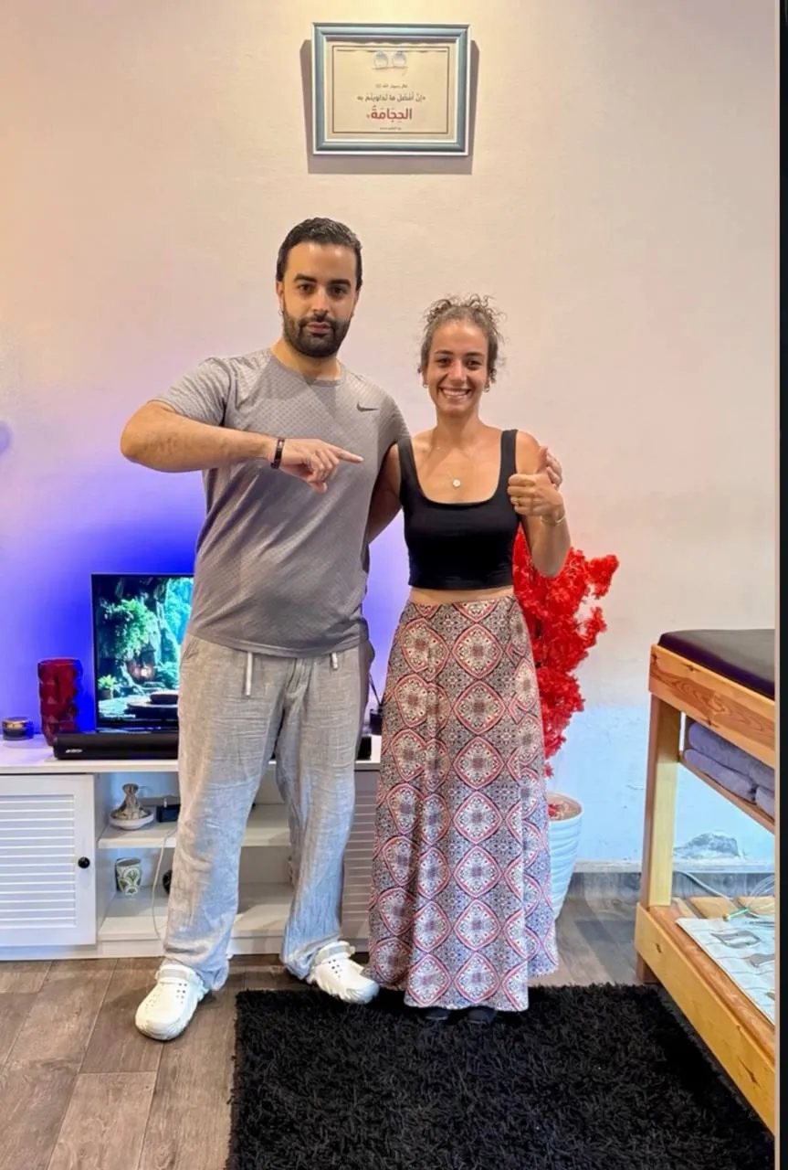 David Taggart with a happy client
