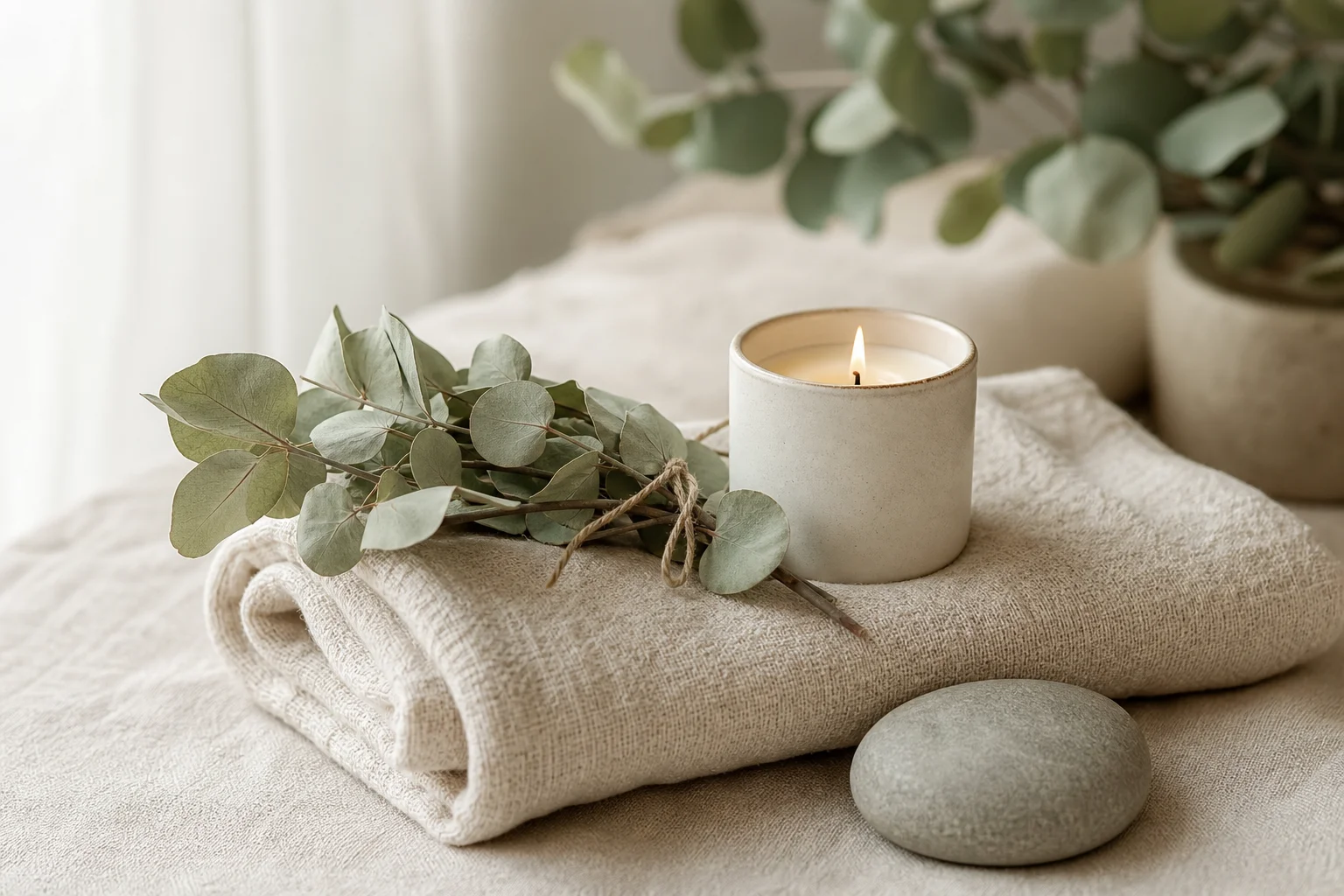 A calm evening ritual setting