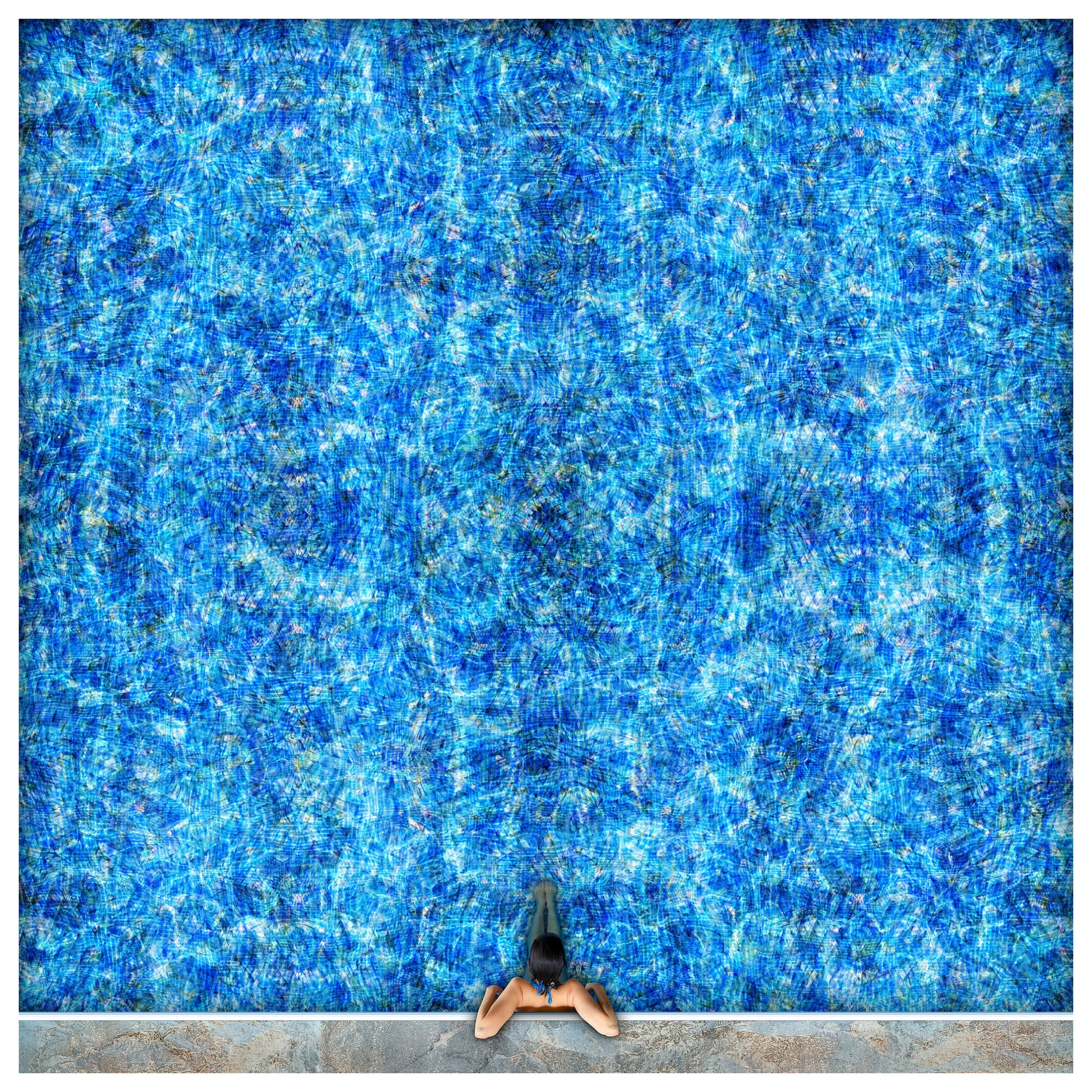 I Went To Vegas Once art print, a field of electric blue static, bright and restless from edge to edge