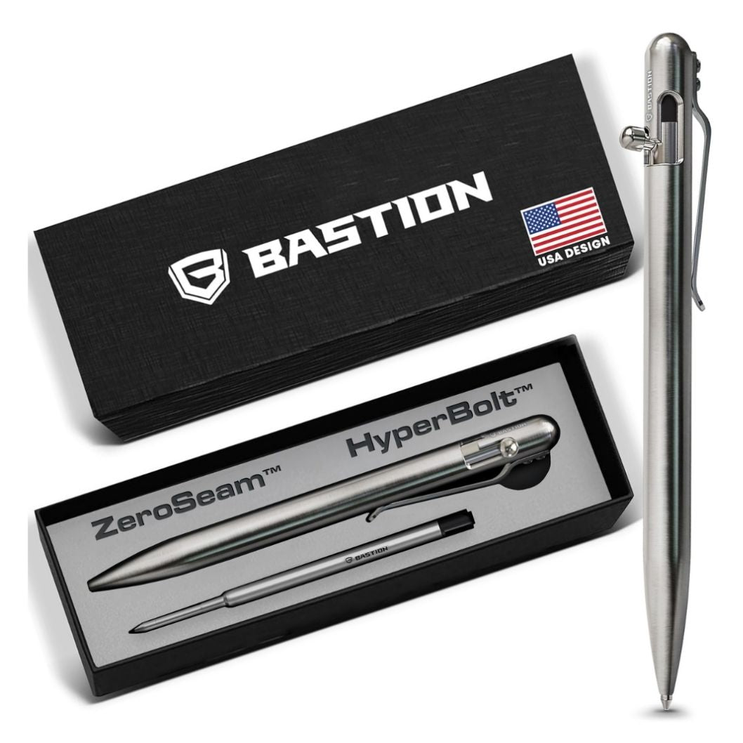 Stainless Steel - SLIM Bolt Action Pen by Bastion®