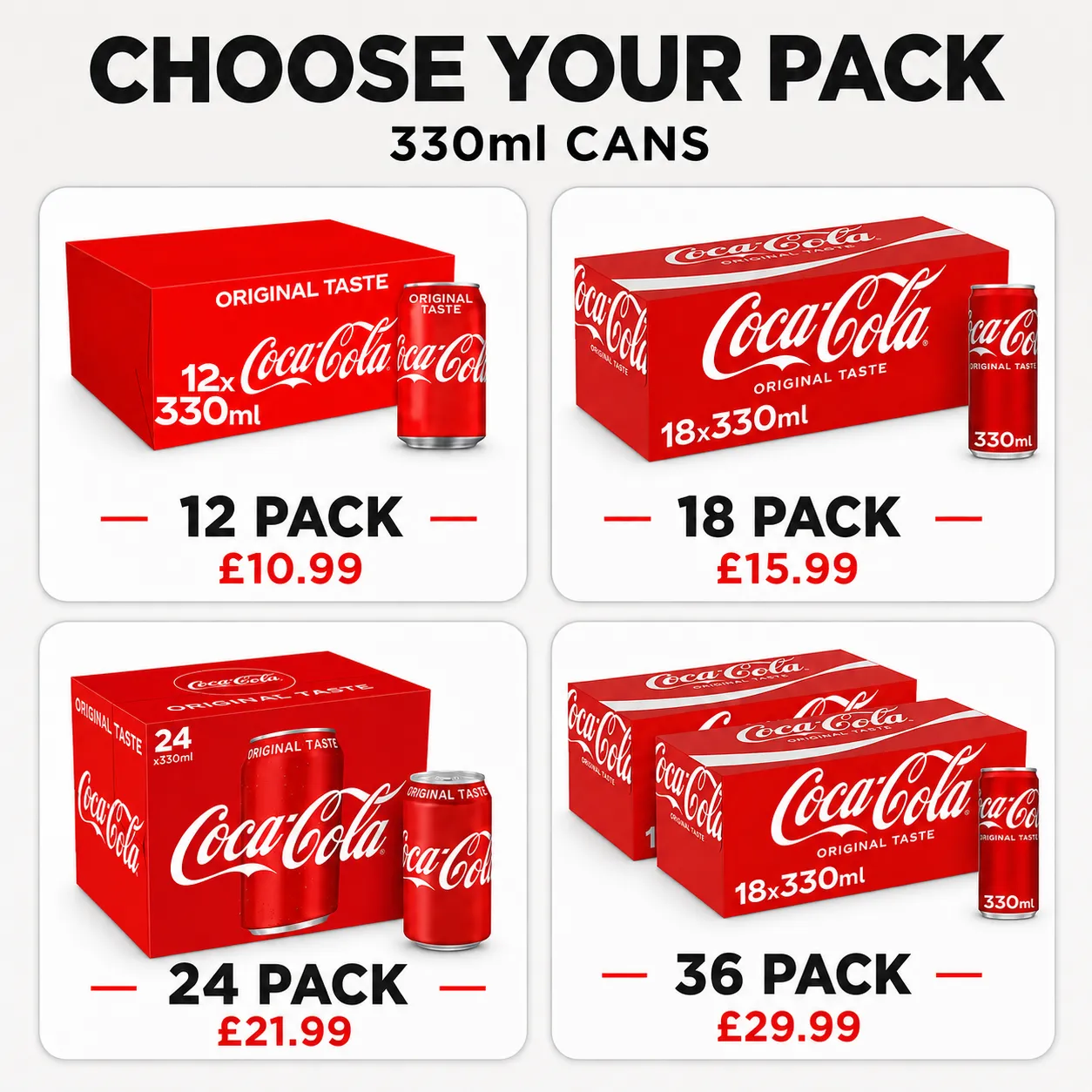 Coca-Cola Original Taste 330ml Cans