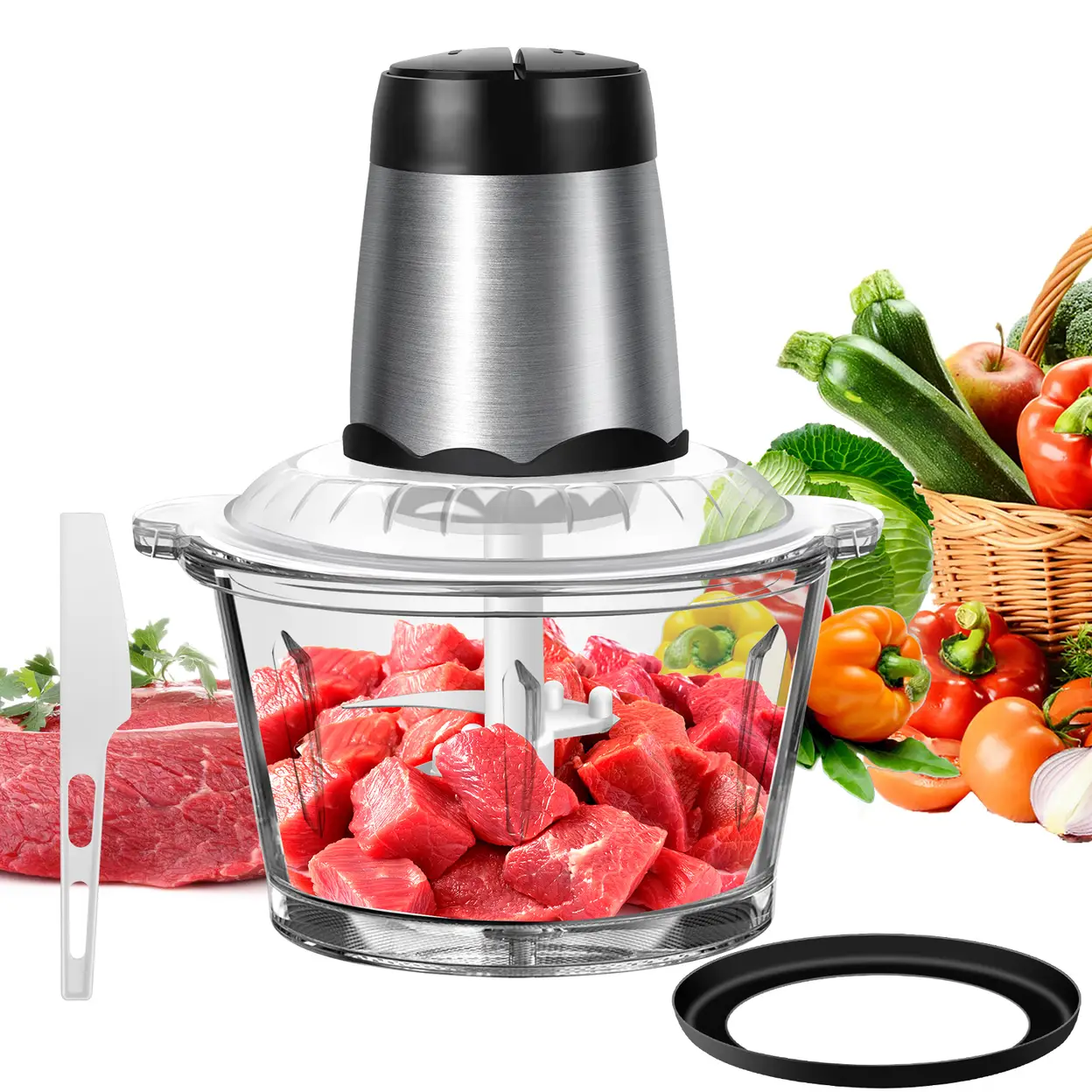 BEAR 2L Electric Food Chopper – 4 Stainless Steel Blades” 2