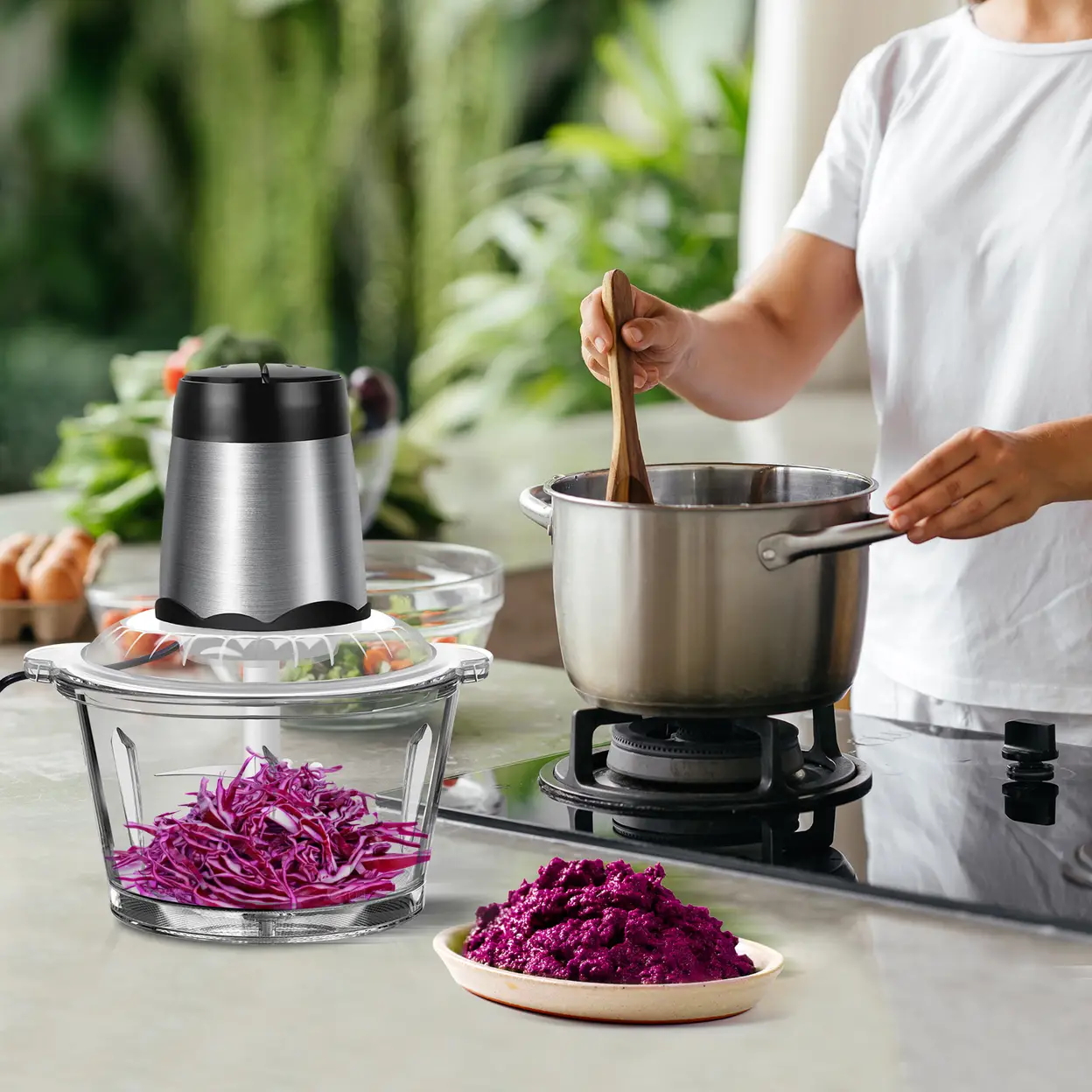 BEAR 2L Electric Food Chopper – 4 Stainless Steel Blades” 9