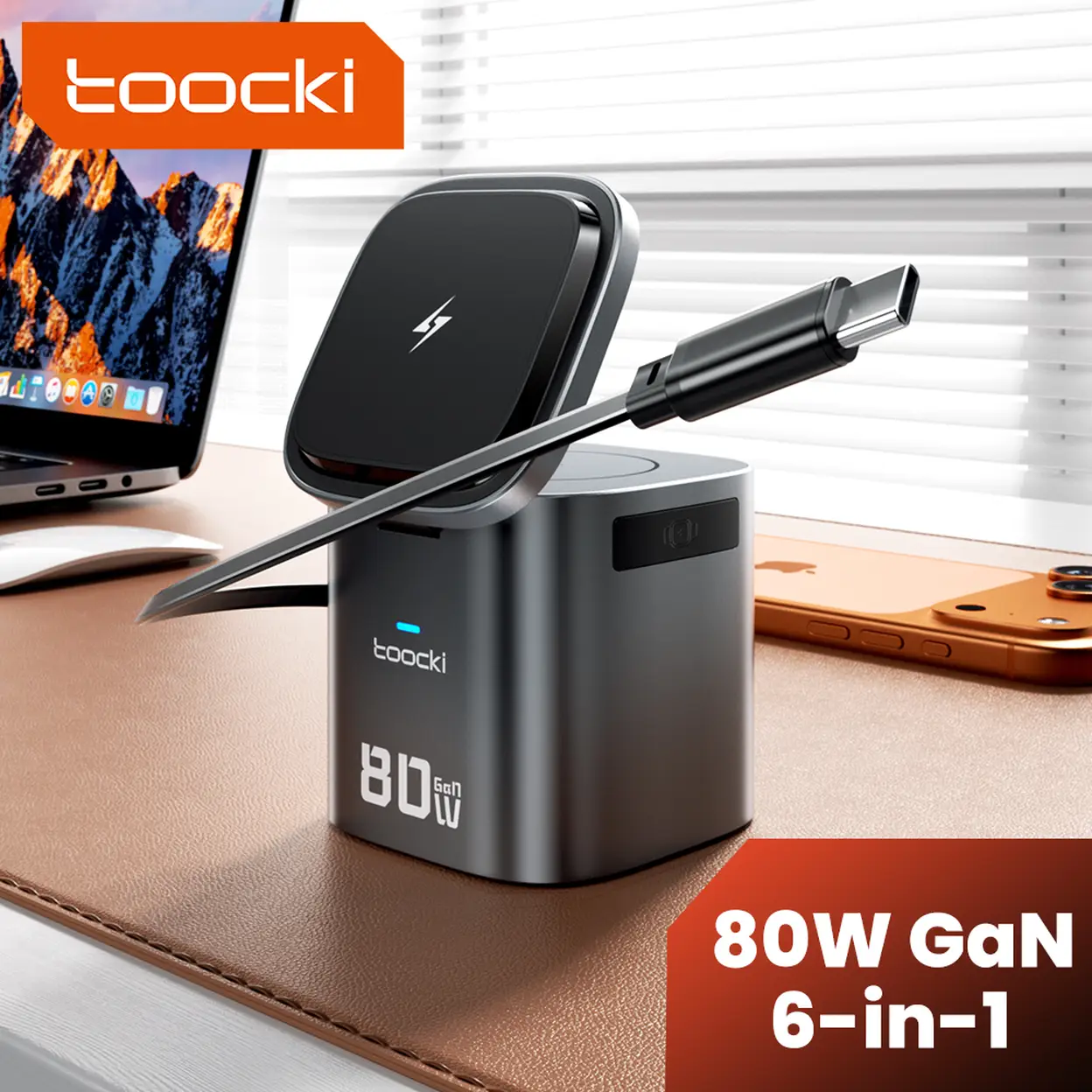 Toocki 6-in-1 80W GaN Magnetic Charging Station