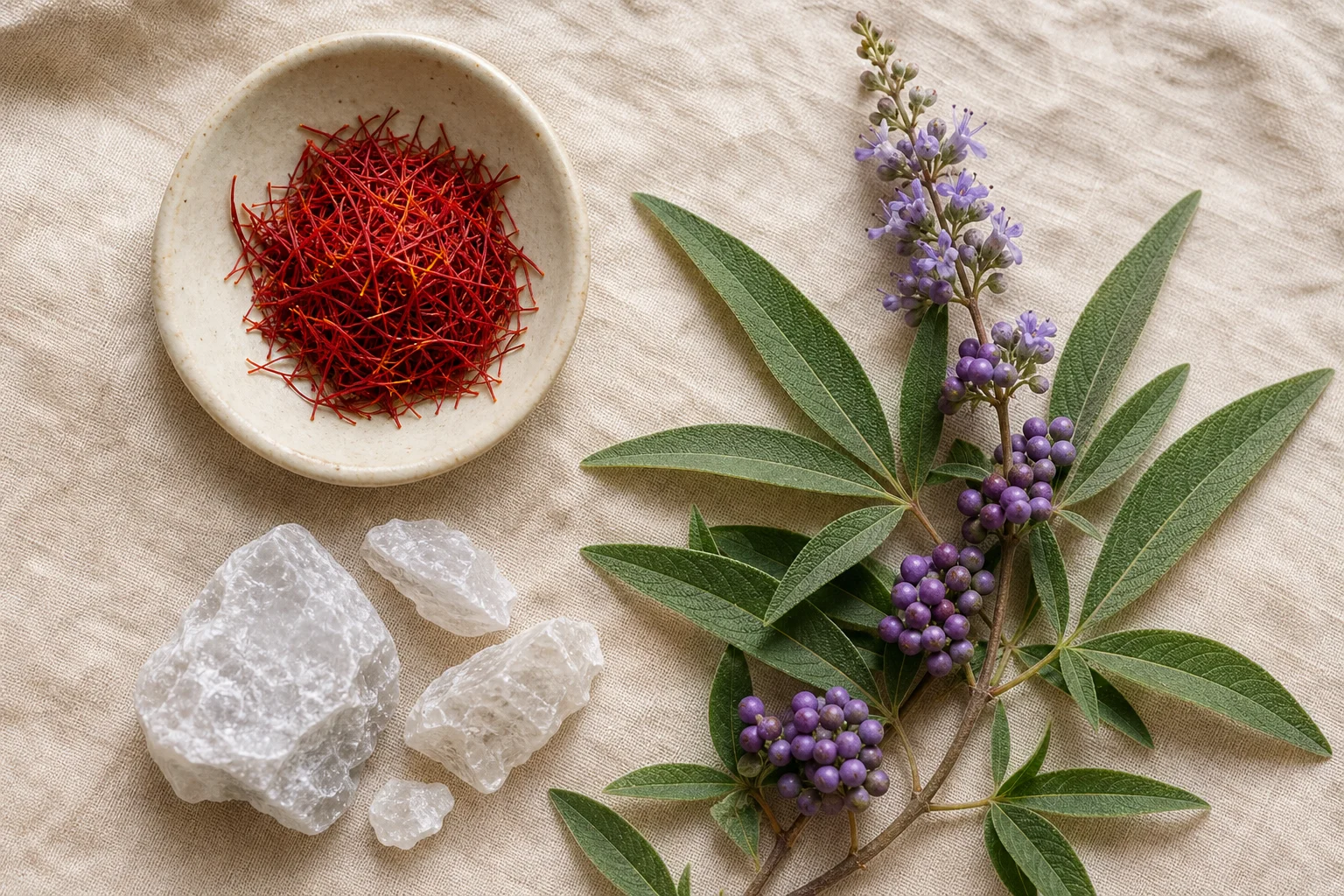 Saffron, chasteberry and magnesium — the three actives